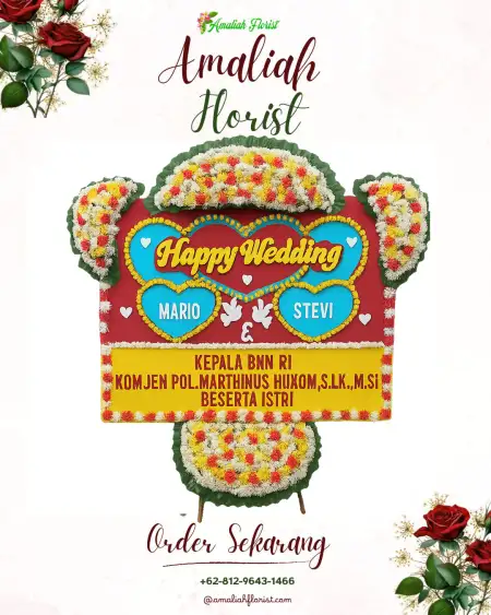 Papan Bunga Pernikahan Tumpuk